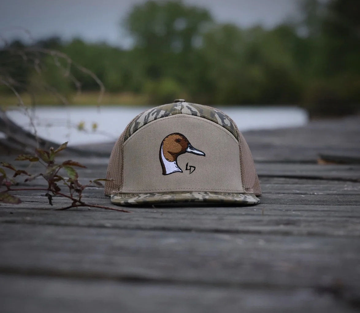 Pintail Duck Head — 7 Panel Bottomland Camo